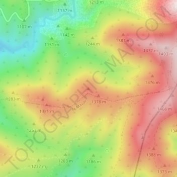 Mapa topográfico La Pinilla, altitud, relieve