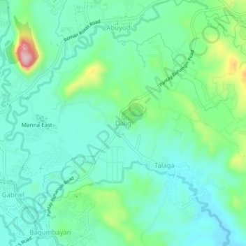Mapa topográfico Dalig, altitud, relieve