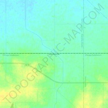 Mapa topográfico New Lebanon, altitud, relieve