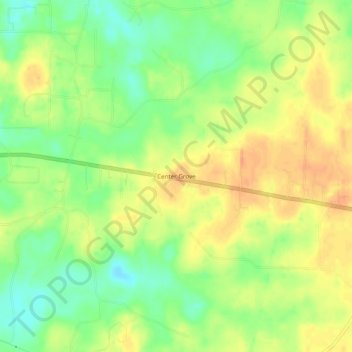 Mapa topográfico Center Grove, altitud, relieve