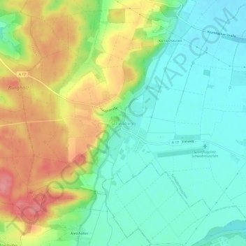 Mapa topográfico Schwabegg, altitud, relieve