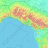 Mapa topográfico Cinque Terre, altitud, relieve
