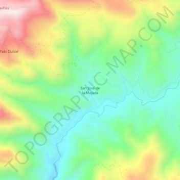 Mapa topográfico San José de la Majada, altitud, relieve