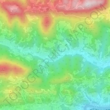 Mapa topográfico Spodnja Rečica, altitud, relieve