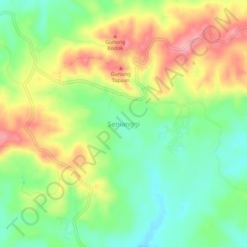 Mapa topográfico Semanggi, altitud, relieve