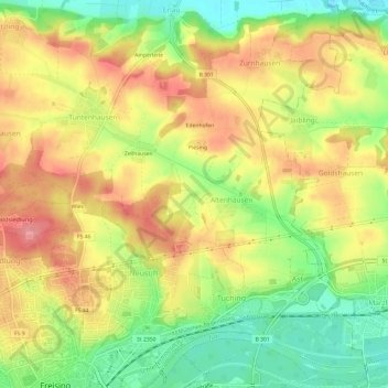 Mapa topográfico Xaverienthal, altitud, relieve