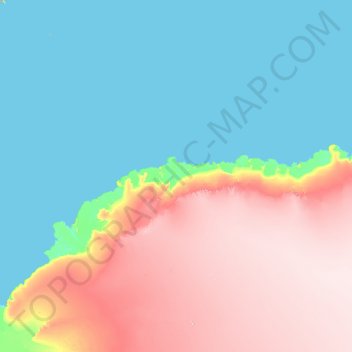 Mapa topográfico Antártida, altitud, relieve