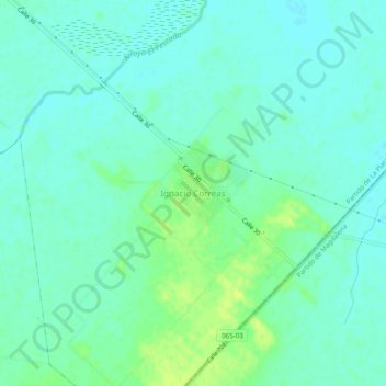 Mapa topográfico Ignacio Correas, altitud, relieve