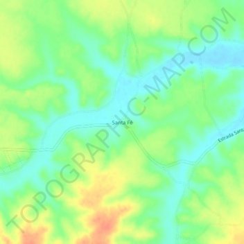 Mapa topográfico Santa Fé, altitud, relieve