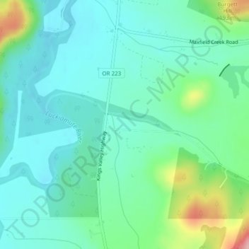 Mapa topográfico Kings Valley, altitud, relieve