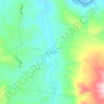 Mapa topográfico Kalakin Kru, altitud, relieve