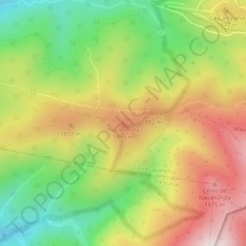 Mapa topográfico Navahonda, altitud, relieve