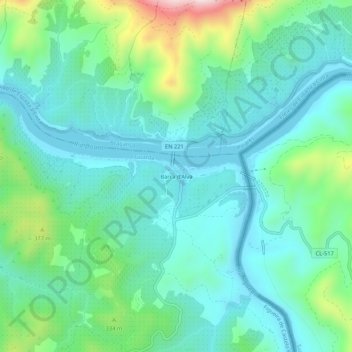 Mapa topográfico Barca d'Alva, altitud, relieve