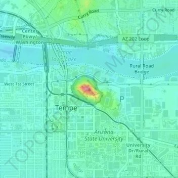 Mapa topográfico Hayden Butte, altitud, relieve