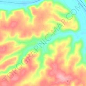 Mapa topográfico McPhearson, altitud, relieve