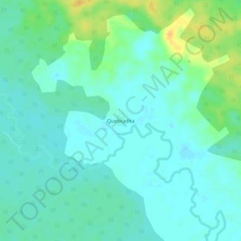 Mapa topográfico Quebradita, altitud, relieve