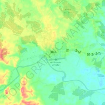 Mapa topográfico Tibú, altitud, relieve