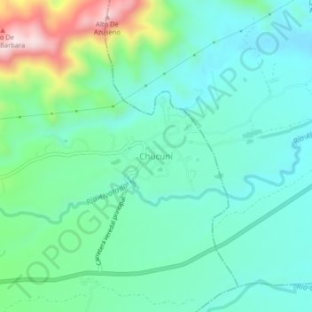 Mapa topográfico Chucuní, altitud, relieve