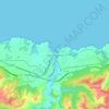 Mapa topográfico Luarca, altitud, relieve