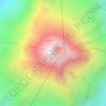 Mapa topográfico Pico de Orizaba, altitud, relieve