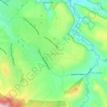 Mapa topográfico Jesús del Monte, altitud, relieve