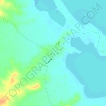 Mapa topográfico Cascajal, altitud, relieve