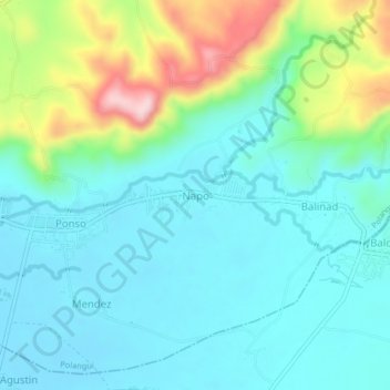 Mapa topográfico Napo, altitud, relieve
