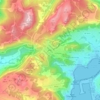 Mapa topográfico Balón, altitud, relieve
