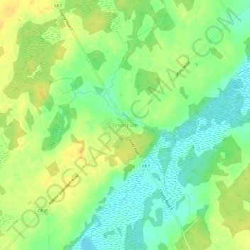 Mapa topográfico Greenbush, altitud, relieve
