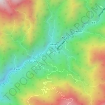 Mapa topográfico Camp 3, altitud, relieve