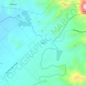 Mapa topográfico Lote, altitud, relieve