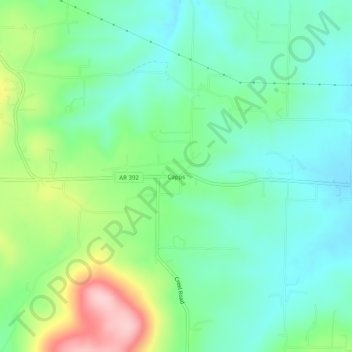 Mapa topográfico Capps, altitud, relieve