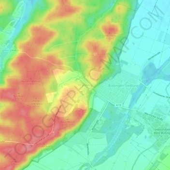 Mapa topográfico Straßberg, altitud, relieve
