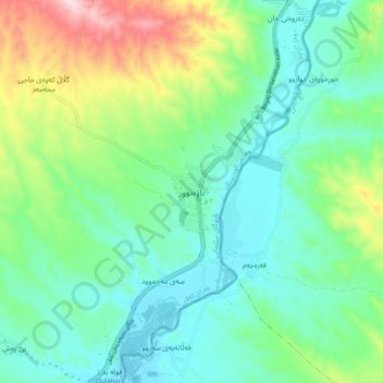 Mapa topográfico Bawanur, altitud, relieve