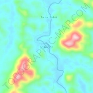 Mapa topográfico Sei Nanjan, altitud, relieve
