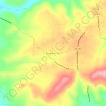 Mapa topográfico Dripping Springs, altitud, relieve