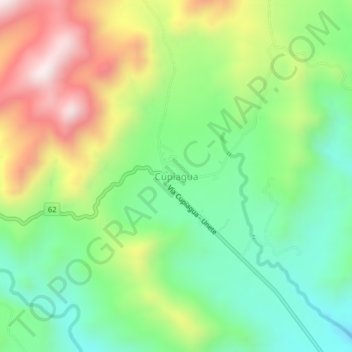 Mapa topográfico Cupiagua, altitud, relieve