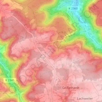 Mapa topográfico Rappenhof, altitud, relieve