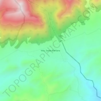 Mapa topográfico Vda. Santa Barbara, altitud, relieve