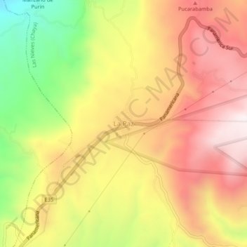 Mapa topográfico La Paz, altitud, relieve