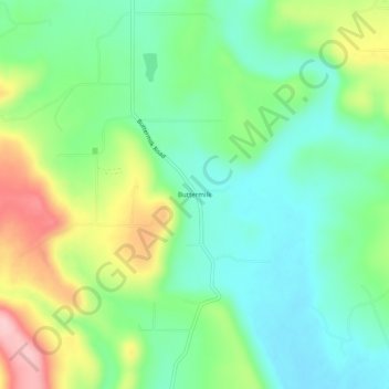 Mapa topográfico Buttermilk, altitud, relieve