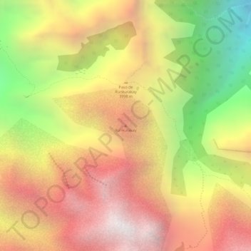Mapa topográfico Runkurakay, altitud, relieve
