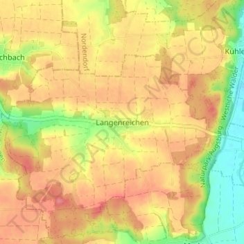 Mapa topográfico Langenreichen, altitud, relieve