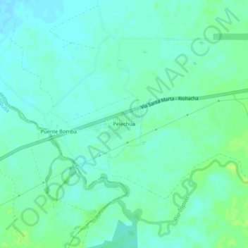 Mapa topográfico Pelechua, altitud, relieve