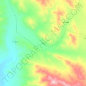 Mapa topográfico Elghar, altitud, relieve
