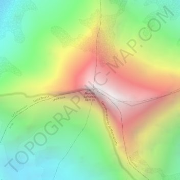 Mapa topográfico Nevado Salkantay, altitud, relieve