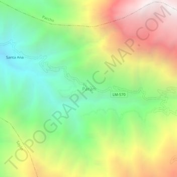Mapa topográfico Parán, altitud, relieve
