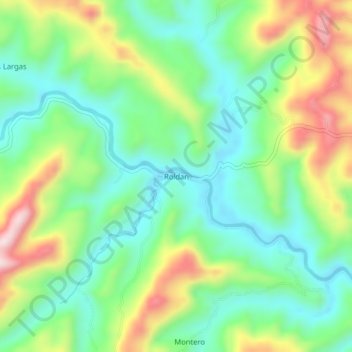 Mapa topográfico Roldan, altitud, relieve