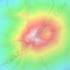 Mapa topográfico Popocatépetl, altitud, relieve