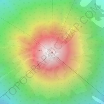 Mapa topográfico Volcán de Agua, altitud, relieve